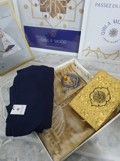 Pack Qibla Mood (Sajjadah+ tasbih+ quraan+abaya + parfum oud)